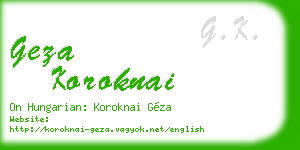 geza koroknai business card