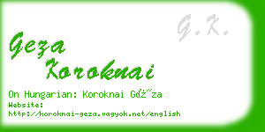 geza koroknai business card